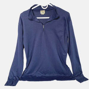 LL BEAN Mens Large Active Wear runners Long Sleeve pull over Blue Made in USA